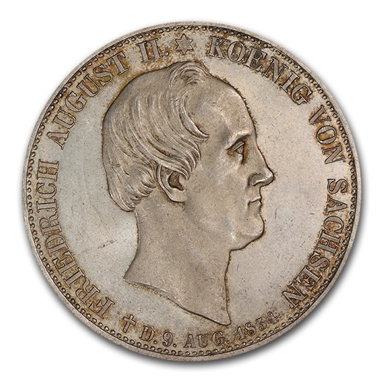 1854 German State Saxony-Albertine Silver 2 Thaler MS-65 PCGS 1854 German State Saxony-Albertine Silver 2 Thaler MS-65 PCGS